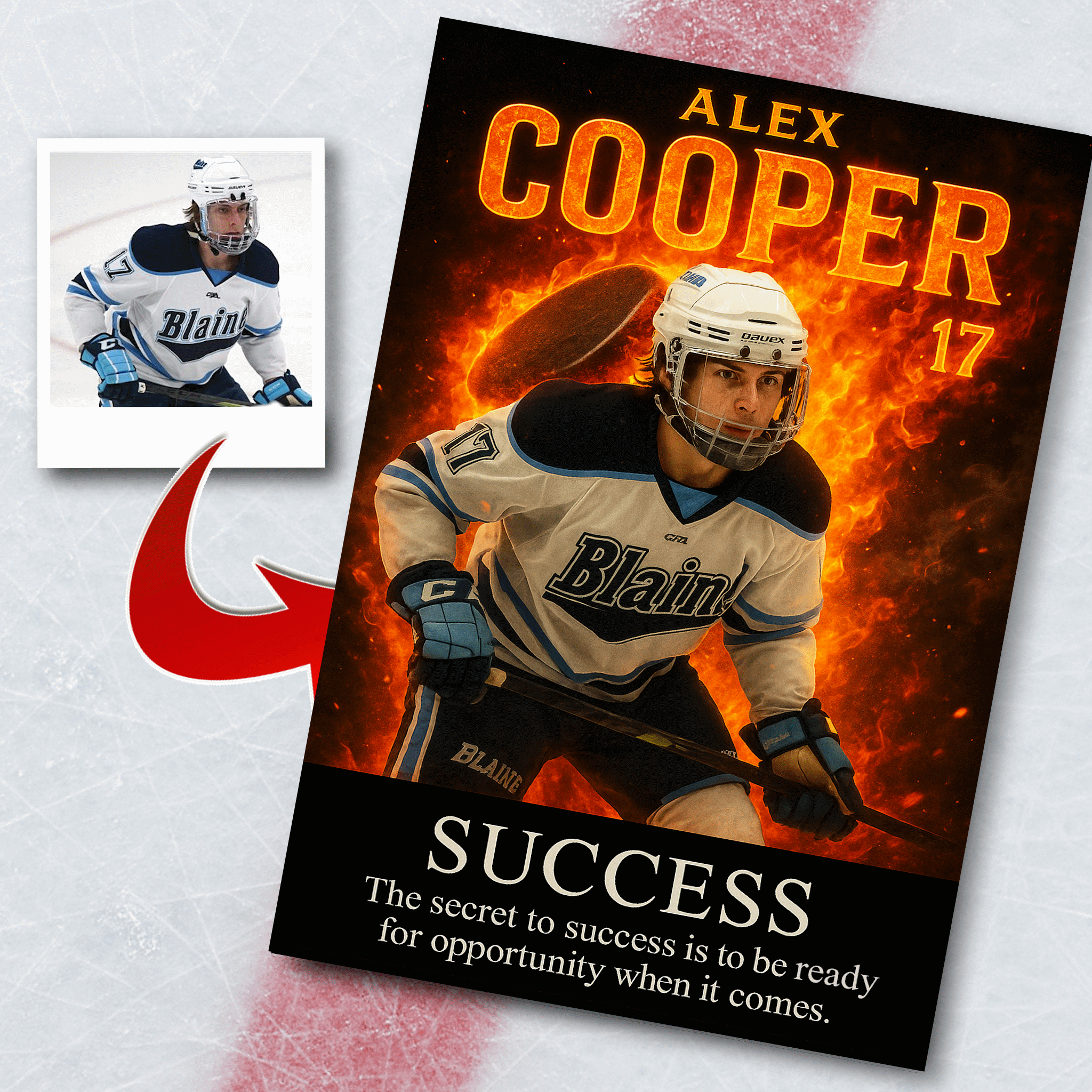 "On Fire" Custom Sports Poster